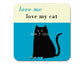 Love me Love My Cat Coaster Turquoise