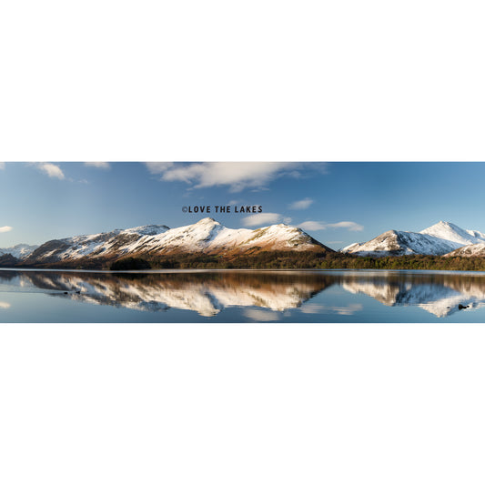 Love the Lakes Winter Reflections Catbells Panoramic Canvas Print