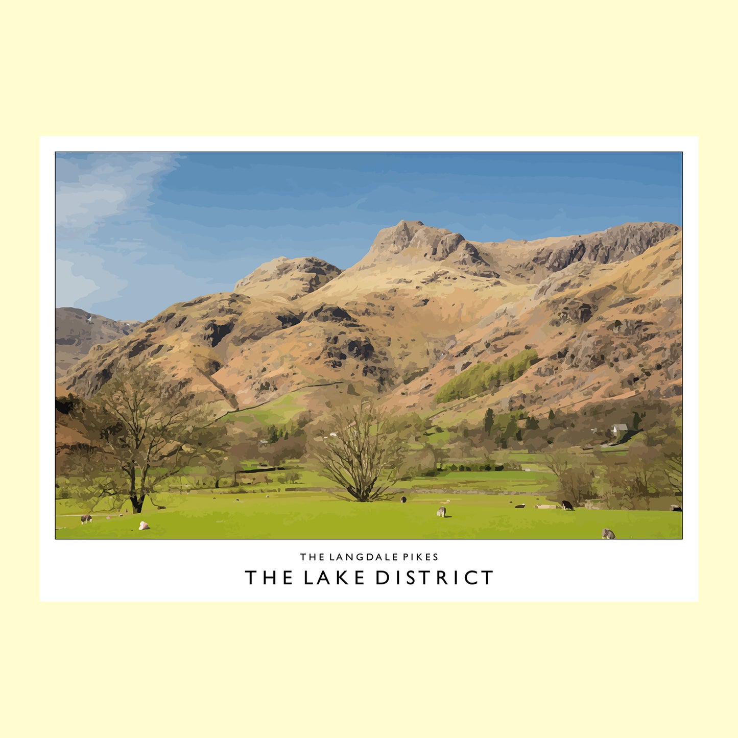 Love the Lakes Langdale Pikes A3 Poster