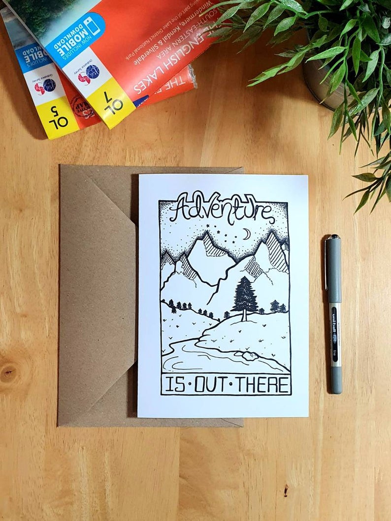 Wild & Wanderlust Prints Adventure Is Out There Greetings Card