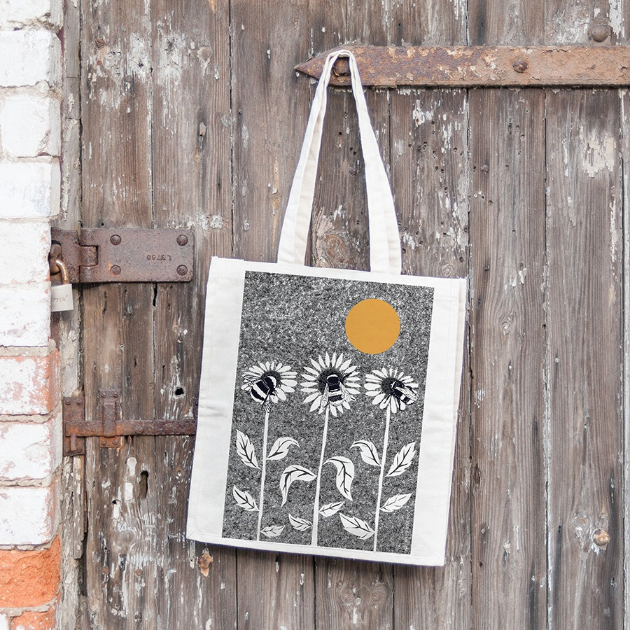 Perkins & Morley Sunflower Bee Canvas Bag