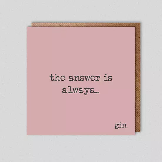 Dolly & Doug The Answer Is Gin Card