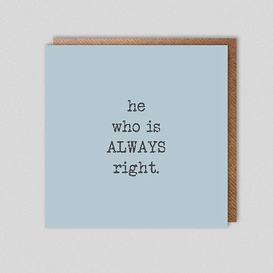 Dolly & Doug He Who Is Always Right Card