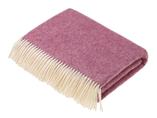 Bronte by Moon Herringbone Pink Throw Blanket