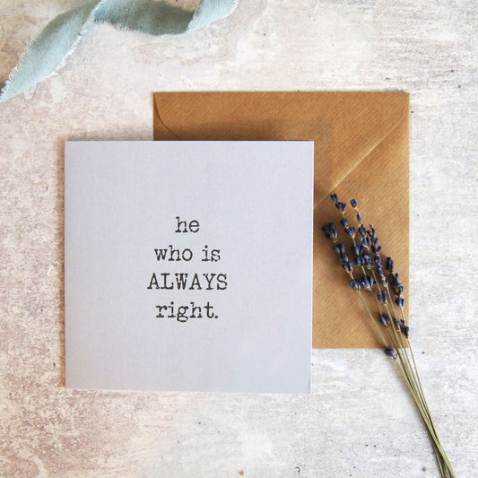 Dolly & Doug He Who Is Always Right Card