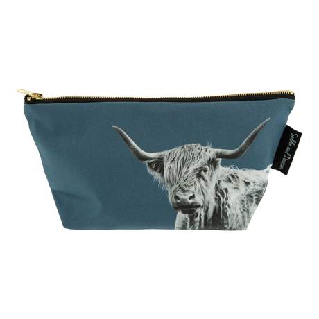 Seddon & Davison Highland Cow Wash Bag Grey/Blue