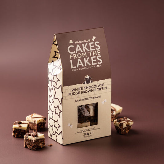 Cakes from The Lakes White Chocolate Fudge Brownie Tiffin Cake Bites